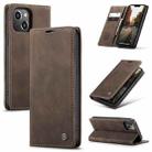 For iPhone 15 Plus CaseMe 013 Multifunctional Horizontal Flip Leather Phone Case(Coffee) - 1
