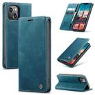 For iPhone 15 Plus CaseMe 013 Multifunctional Horizontal Flip Leather Phone Case(Blue) - 1