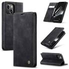 For iPhone 15 Plus CaseMe 013 Multifunctional Horizontal Flip Leather Phone Case(Black) - 1