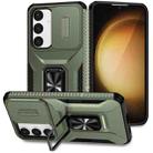 For Samsung Galaxy S24 5G Sliding Camshield Holder Phone Case(Alpine Green) - 1