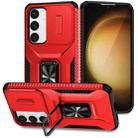 For Samsung Galaxy S24 5G / S25 5G Sliding Camshield Holder Phone Case(Red) - 1