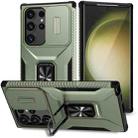 For Samsung Galaxy S24 Ultra 5G Sliding Camshield Holder Phone Case(Alpine Green) - 1