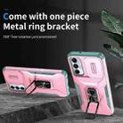 For Samsung Galaxy A05s Sliding Camshield Holder Phone Case(Pink + Grey Green) - 2