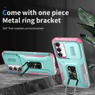 For Samsung Galaxy S23 FE 5G Sliding Camshield Holder Phone Case(Pink + Grey Green) - 2