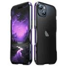 For iPhone 15 Plus Sharp Edge Magnetic Shockproof Metal Frame Phone Case(Black Purple) - 1