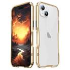 For iPhone 15 Plus Sharp Edge Magnetic Shockproof Metal Frame Phone Case(Gold) - 1