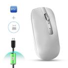 HXSJ M50 2.4GHZ 800,1200,1600dpi Three Gear Adjustment Dual-mode Wireless Mouse USB + Bluetooth 5.1 Rechargeable(Silver) - 1