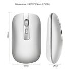 HXSJ M50 2.4GHZ 800,1200,1600dpi Three Gear Adjustment Dual-mode Wireless Mouse USB + Bluetooth 5.1 Rechargeable(Silver) - 5