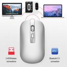 HXSJ M50 2.4GHZ 800,1200,1600dpi Three Gear Adjustment Dual-mode Wireless Mouse USB + Bluetooth 5.1 Rechargeable(Silver) - 9