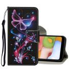 For Samsung Galaxy A01 Colored Drawing Pattern Horizontal Flip Leather Case with Holder & Card Slots & Wallet(Color Butterfly) - 1