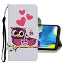 For Samsung Galaxy A21s Colored Drawing Pattern Horizontal Flip Leather Case with Holder & Card Slots & Wallet(Owl) - 1