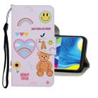 For Samsung Galaxy A40 Colored Drawing Pattern Horizontal Flip Leather Case with Holder & Card Slots & Wallet(Bear) - 1