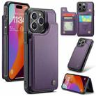 For iPhone 15 Pro CaseMe C22 Card Slots Holder RFID Anti-theft Phone Case(Purple) - 1