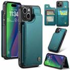 For iPhone 15 CaseMe C22 Card Slots Holder RFID Anti-theft Phone Case(Blue Green) - 1