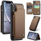 For iPhone XR CaseMe C22 Card Slots Holder RFID Anti-theft Phone Case(Brown) - 1