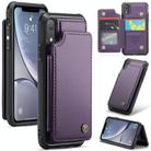 For iPhone XR CaseMe C22 Card Slots Holder RFID Anti-theft Phone Case(Purple) - 1