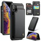 For iPhone XS Max CaseMe C22 Card Slots Holder RFID Anti-theft Phone Case(Black) - 1