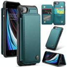 For iPhone SE 2022 / SE 2020 CaseMe C22 Card Slots Holder RFID Anti-theft Phone Case(Blue Green) - 1