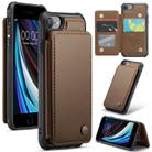 For iPhone SE 2022 / SE 2020 CaseMe C22 Card Slots Holder RFID Anti-theft Phone Case(Brown) - 1