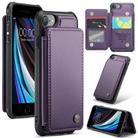 For iPhone SE 2022 / SE 2020 CaseMe C22 Card Slots Holder RFID Anti-theft Phone Case(Purple) - 1