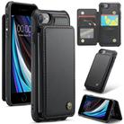 For iPhone SE 2022 / SE 2020 CaseMe C22 Card Slots Holder RFID Anti-theft Phone Case(Black) - 1
