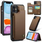 For iPhone 11 CaseMe C22 Card Slots Holder RFID Anti-theft Phone Case(Brown) - 1
