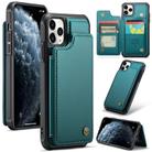 For iPhone 11 Pro Max CaseMe C22 Card Slots Holder RFID Anti-theft Phone Case(Blue Green) - 1