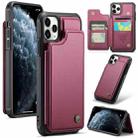For iPhone 11 Pro Max CaseMe C22 Card Slots Holder RFID Anti-theft Phone Case(Wine Red) - 1