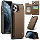 For iPhone 11 Pro Max CaseMe C22 Card Slots Holder RFID Anti-theft Phone Case(Brown) - 1