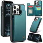 For iPhone 12 Pro Max CaseMe C22 Card Slots Holder RFID Anti-theft Phone Case(Blue Green) - 1