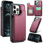 For iPhone 12 Pro Max CaseMe C22 Card Slots Holder RFID Anti-theft Phone Case(Wine Red) - 1