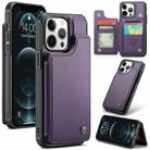 For iPhone 12 Pro Max CaseMe C22 Card Slots Holder RFID Anti-theft Phone Case(Purple) - 1