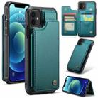 For iPhone 12 / 12 Pro CaseMe C22 Card Slots Holder RFID Anti-theft Phone Case(Blue Green) - 1