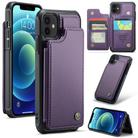 For iPhone 12 / 12 Pro CaseMe C22 Card Slots Holder RFID Anti-theft Phone Case(Purple) - 1