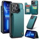 For iPhone 13 Pro Max CaseMe C22 Card Slots Holder RFID Anti-theft Phone Case(Blue Green) - 1