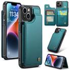 For iPhone 14 CaseMe C22 Card Slots Holder RFID Anti-theft Phone Case(Blue Green) - 1