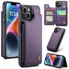 For iPhone 14 CaseMe C22 Card Slots Holder RFID Anti-theft Phone Case(Purple) - 1