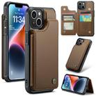 For iPhone 14 Plus CaseMe C22 Card Slots Holder RFID Anti-theft Phone Case(Brown) - 1