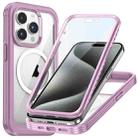 For iPhone 15 Pro Max Life Waterproof MagSafe Magnetic Rugged Phone Case(Pink) - 1