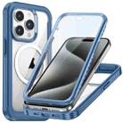 For iPhone 15 Pro Max Life Waterproof MagSafe Magnetic Rugged Phone Case(Blue) - 1
