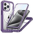 For iPhone 15 Pro Life Waterproof MagSafe Magnetic Rugged Phone Case(Purple) - 1