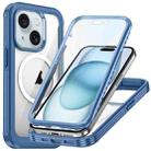 For iPhone 15 Plus Life Waterproof MagSafe Magnetic Rugged Phone Case(Blue) - 1