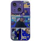 For iPhone 14 Plus Liquid Angel Eyes Bearded TPU Phone Case(Purple) - 1