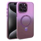 For iPhone 15 Pro Gradient MagSafe Holder Liquid TPU Hybrid PC Phone Case(Purple Wine Red) - 1