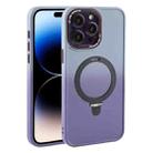 For iPhone 14 Pro Gradient MagSafe Holder Liquid TPU Hybrid PC Phone Case(Blue Purple) - 1