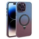 For iPhone 14 Pro Max Gradient MagSafe Holder Liquid TPU Hybrid PC Phone Case(Blue Wine Red) - 1