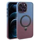 For iPhone 12 Pro Max Gradient MagSafe Holder Liquid TPU Hybrid PC Phone Case(Blue Wine Red) - 1