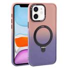 For iPhone 11 Gradient MagSafe Holder Liquid TPU Hybrid PC Phone Case(Pink Purple) - 1