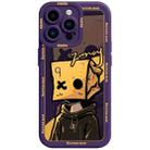 For iPhone 15 Pro Max Liquid Angel Eyes Paper Bag Man TPU Phone Case(Purple) - 1