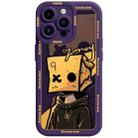 For iPhone 15 Pro Liquid Angel Eyes Paper Bag Man TPU Phone Case(Purple) - 1